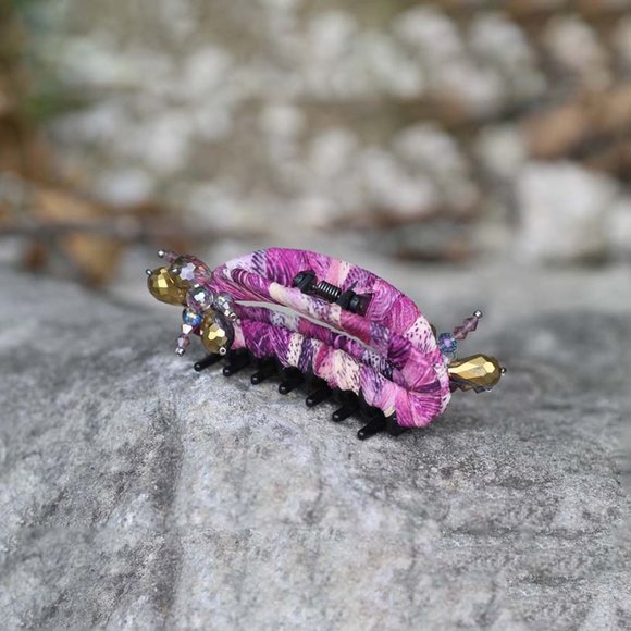 Handmade Flower Hair Clip Purple Floral Jaw Clip - Picture 3 of 7